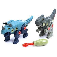 Конструктор винтовой "Мир динозавров", набор 2 штуки, с отвёрткой Нет бренда