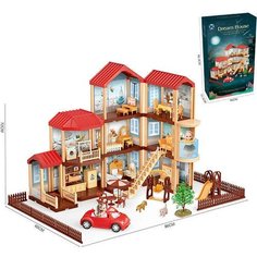 Игровой набор Кукольный домик с мебелью и персонажами, 556-27A / 86 х 60 х 72 см Denco Store