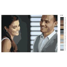 Картина по номерам W-102 "Турецкий сериал - постучись в мою дверь. Серкан Болат - Керем Бюрсин и Эда Йылдыз - Ханде Эрчел" 40х60 Brushes Paints