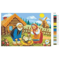 Картина по номерам X-378 "Курочка Ряба" 60x90 Brushes Paints