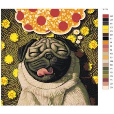 Картина по номерам Y-170 "Радостный мопс. Собака" 80x80 Brushes Paints