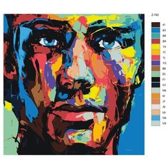 Картина по номерам Z-742 "Арт лицо парня" 70x70 Brushes Paints