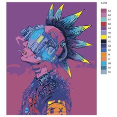 Картина по номерам X-252 "Парень с ирокезом" 60x80 Brushes Paints