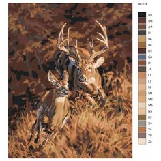 Картина по номерам W-218 "Резвящаяся пара оленей" 40х50 Brushes Paints