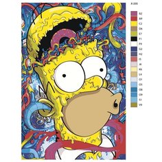 Картина по номерам X-200 "Гомер Симпсон" 60х90 Brushes Paints