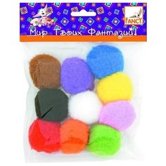 Помпоны, d=4 см, 10 шт, п/п с е/подвесом FD020011 Fancy Creative