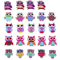 Набор для декора «Совы» 24 шт, микс Noname