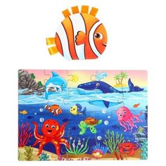 Игровой и обучающий набор «Кто живёт в море», пазл + картонная книга Лесная мастерская