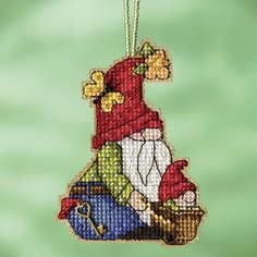 Wheelbarrow Gnome (Тачка Гнома) #MH162212 Mill Hill Набор для вышивания 6.35 x 8.9 см Счетный крест