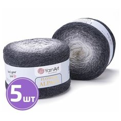 Пряжа для вязания крючком, спицами YarnArt Ярн Арт Ярнарт Flowers Alpaca, тонкая, шерсть, акрил, цвет 410, мультиколор, 5 шт. по 250 г, 940 м