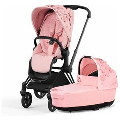 Универсальная коляска Cybex Priam IV 2 в 1, Simply Flowers Pink, цвет шасси: черный