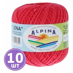 Пряжа ALPINA "LENA" 100% мерсеризованный хлопок 10 шт.х50г 280м №53 светло-красный