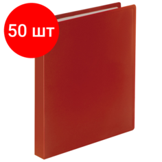 Комплект 50 шт, Папка 40 вкладышей STAFF, красная, 0.5 мм, 225702
