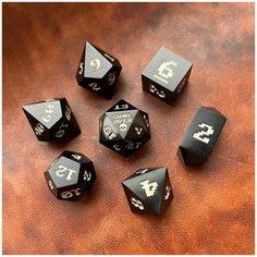 Дайсы ручной работы (игральные кости, кубики) для DnD, ДнД, Dungeons and Dragons, Pathfinder RPG (набор 7шт) Game Over Fantasy Minis