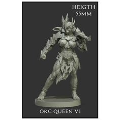 Миниатюра для настольных игр "Орк Королева" ДнД / Dungeons & Dragons, нри. Нет бренда