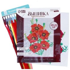 Школа талантов Набор для вышивания 4008389 Вышивка крестиком "Маки" красный