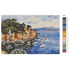 Картина по номерам V-908 "Италия. Портофино - завораживающий мир", 60x90 см Brushes Paints