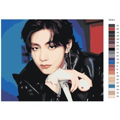 Картина по номерам Т619 40Х50 "Ким Тэхён (Kim Taehyung), участник группы BTS (БТС)" Brushes Paints