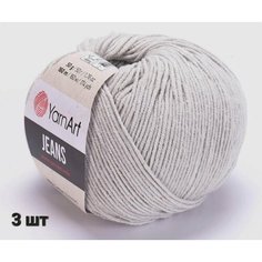 Пряжа YarnArt Jeans Ярнарт джинс Пепельно-серый (49) 3 мотка 50 г/160 м (45% акрил 55 хлопок)