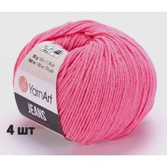 Пряжа YarnArt Jeans Ярнарт джинс Розово-коралловый (78) 4 мотка 50 г/160 м (45% акрил 55 хлопок)