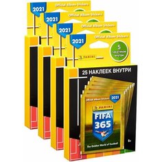4 блистера наклеек Panini FIFA 365 2021 (100 наклеек)