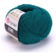 Пряжа YarnArt Jeans Ярнарт Джинс, 63 морская волна, 55 % хлопок, 45 % акрил, 50 г, 160 м, 1 моток.