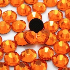 Стразы термоклеевые DMC (ДМС) ss20 (5 мм) оранжевые ( Гиацинт ) 720 штук, горячей фиксации, стеклянные, дешевые стразы под утюг Blesk Ls