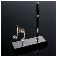 Сувенир Ручка на подставке "Нота", с 2-мя прозрачными хрусталиками 16х6х20 см Мастер