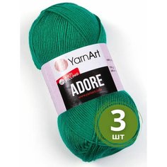 Пряжа YarnArt Adore (Адоре) - 3 мотка 370 изумрудный, 100% акрил антипиллинг, 100 г 280 м