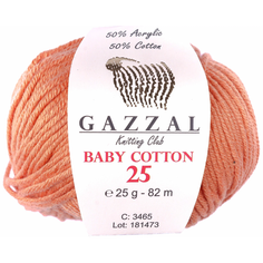 Пряжа GAZZAL Baby Cotton 25, 50 % хлопок, 50 % акрил, 25 г, 82 м, 1 шт., 3465