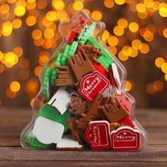 Декор для творчества на клеевой основе Новогодняя феерия, набор 90 шт, Нет бренда