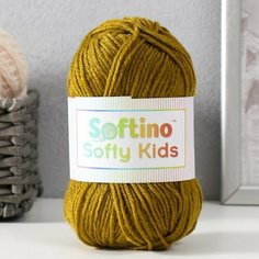 Пряжа 100% акрил "Softy Kids" 90м ±5м 50 гр цвет 38 коричнево-оливковый Softino