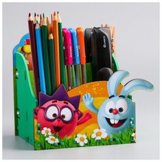 Органайзер для канцелярии "Друзья", Смешарики, 140 х 160 х 140 мм