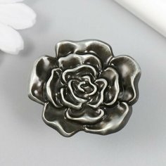 Ручка для шкатулки металл "Пион" состаренное серебро 3,9х4,4х2,5 см Made in China