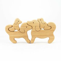 Мастерская Михеевых/ Развивающие игрушки Пазл Собачки с двумя щенками / деревянные игрушки