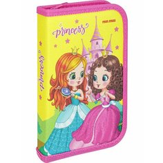 Пенал 1-секц, печать на ткани, большой, с отк. планкой милые принцессы - 1 (ПН-0313) (190х115) Проф Пресс