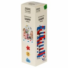 Настольная игра ТРИ совы Башня, "Триколор", цветные деревянные блоки, с уголком (НИ_52794)
