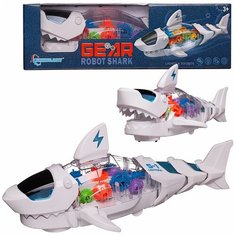 Робот-акула электромеханическая, шестеренки, со световыми эффектами, в коробке, WB-07069 Junfa Toys
