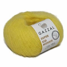 Пряжа GAZZAL SUPER KID MOHAIR (Gazzal), лимон - 64431, 47% супер кидмохер, 31% тонк. мерин. шерсть супервош, 22% полиамид, 6 мотков, 25 г, 237 м.