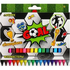 Фломастеры 18цв. deVENTE Goal, вентилир. колпачок, картонная коробка