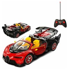 Игрушка машинка Bugatti на пульте управления для мальчика, на аккумуляторе со светом, двери открываются, масштаб 1:14, 12,5*29*8см, 6688-86А Zhorya