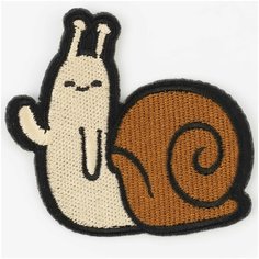 Нашивка, шеврон, патч (patch) Улитка Snail, размер 7*6,5 см, 1 шт. Нет бренда