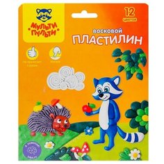 Пластилин Мульти-Пульти "Енот в лесу" со стеком, 12 цветов, 180 г