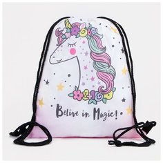 Мешок для обуви на шнурке, цвет белый/разноцветный Нет бренда