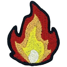 Нашивка (шеврон, патч) на одежду Огонь на термоплёнке 40х50 мм Tixxi Studio