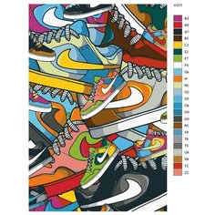Картина по номерам V-211 "Кроссовки (Nike) Найк" 60х90 Brushes Paints