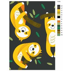 Картина по номерам V-639 "Ленивцы", 60x90 см Brushes Paints