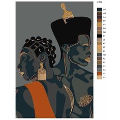 Картина по номерам V-509 "Африканская пара", 60x90 см Brushes Paints