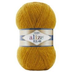 Пряжа Alize Angora Real 40 (Ангора Реал 40) - 1 моток цвет 645 горчичный 40% шерсть, 60% акрил 100г 480м