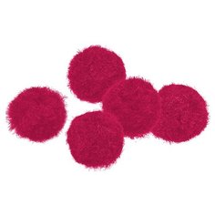 Помпоны для декорирования, творчества и рукоделия 25 мм малиновые, 20 шт. Китай